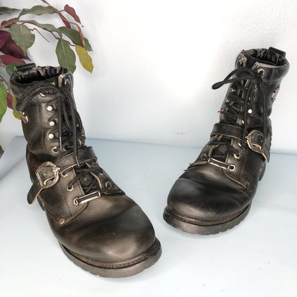 HarleyDavidson Shoes Harley Davidson Black Leather Combat Boots